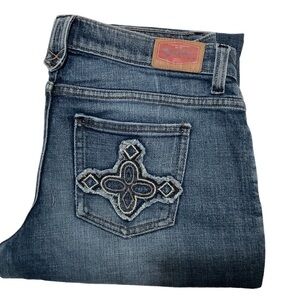 TYTE JEANS Embellished Pocket Cuffed Bootcut Jeans Size 9